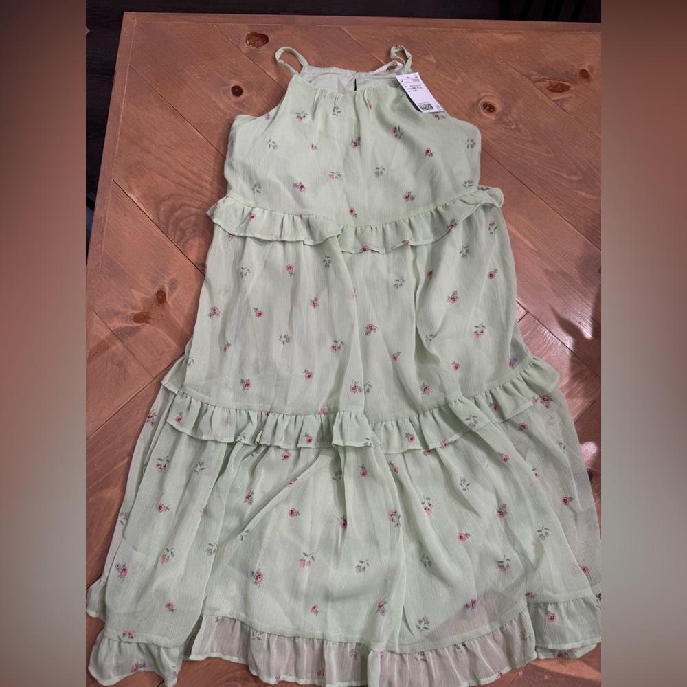 H&M Light Green Floral Kids Dress